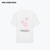 ANN 上衣网球印花T恤 纯色圆领宽松短袖 ANDELMAN官方直营 2025新款