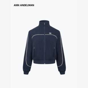 ANN ANDELMAN分割线运动套装-单外套女短款秋冬覆古休闲开衫卫衣