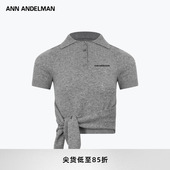 ANN T恤上衣女 系带毛织POLO短袖 ANDELMAN官方直营 设计感翻领短款