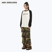 撞色休闲长袖 ANN ANDELMAN官方直营涂鸦印花插肩长袖 T恤