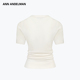 ANDELMAN官方直营 纯色圆领修身 短款 ANN 套头上衣堆叠毛织短袖 T恤