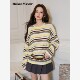 Maison 黄棕条纹宽松圆领针织衫 Wester2025年秋季 新品