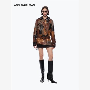 ANN ANDELMAN官方直营拼皮西装外套女气质高级感秋冬宽松休闲西服