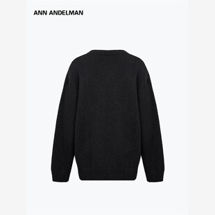 ANN ANDELMAN男女同款冬季毛衣慵懒高级感腊肠狗提花套头宽松卫衣