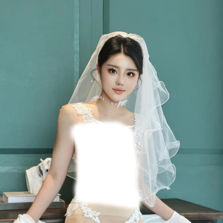 时尚性感美女性感白色婚纱穿搭贴饰贴纸图背胶相片贴画小海报