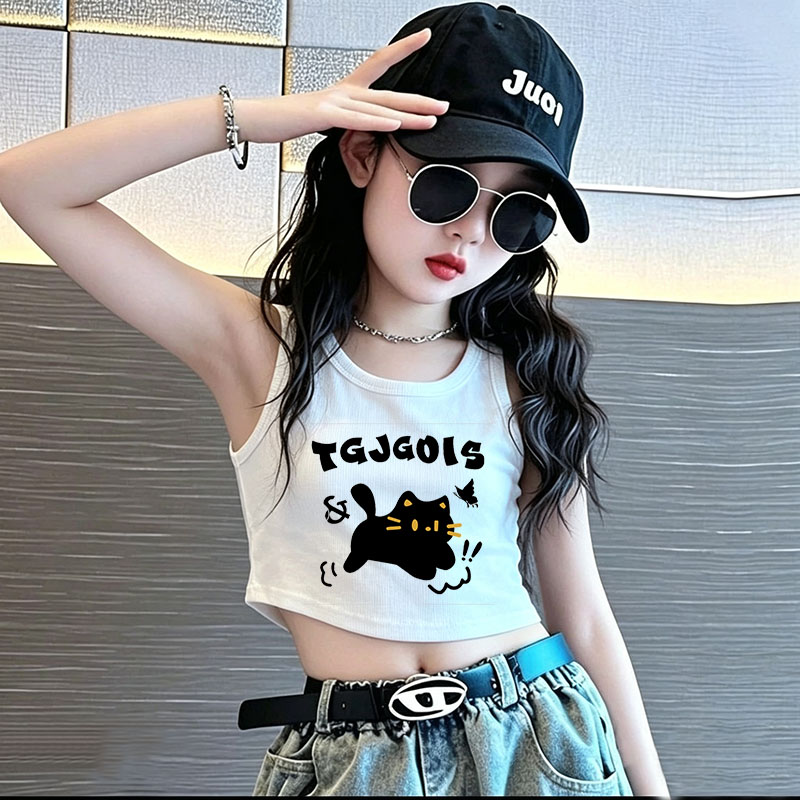 纯棉儿童背心夏季紧身2026新款女童无袖上衣小女孩高腰外穿吊带潮