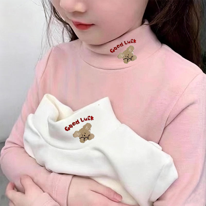 儿童保暖内衣德绒打底衫秋冬洋气女童长袖T恤半高领女孩上衣潮款
