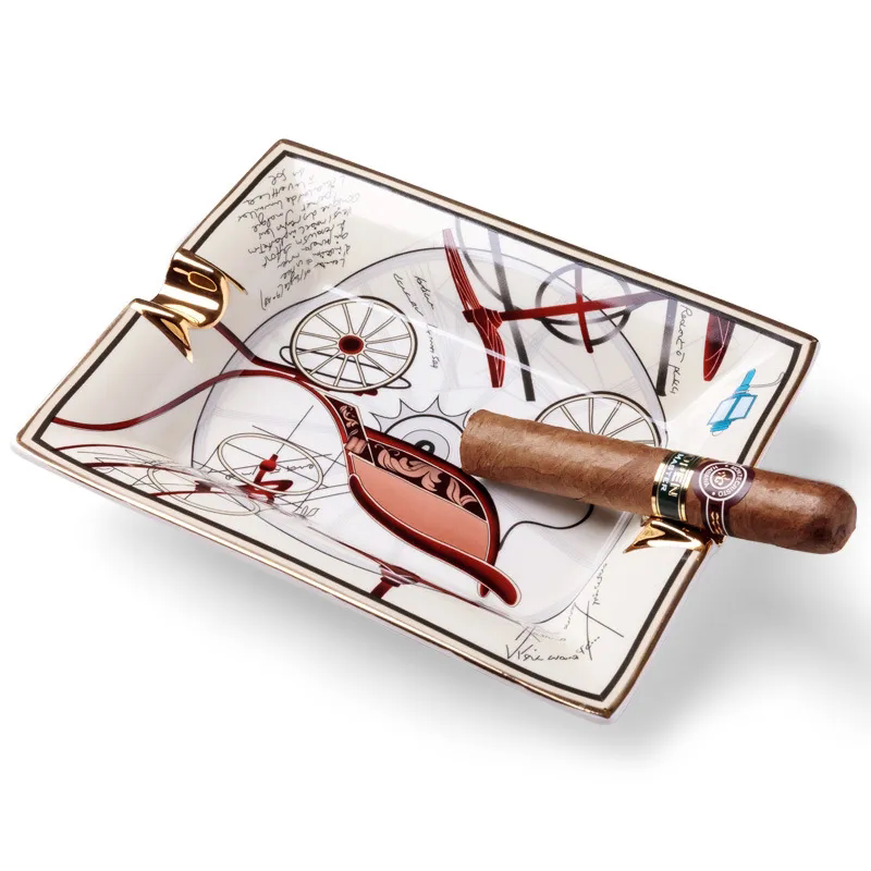 雪茄烟灰缸陶瓷大号客厅家用装饰礼盒包装雪茄灭烟器CLG-430