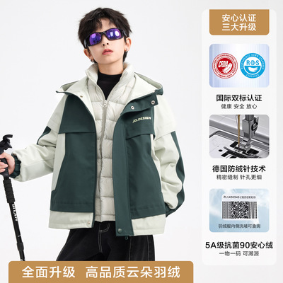 男童冬季撞色三合一冲锋衣