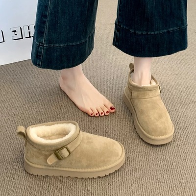 厚底雪地靴女2025冬季新款加绒