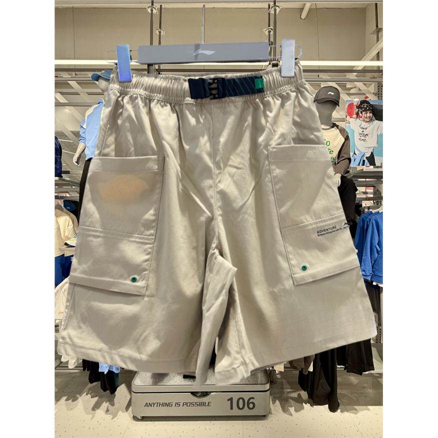 李宁男童短裤夏季2025新款宽松运动裤大童男生薄款裤子儿YKSV021