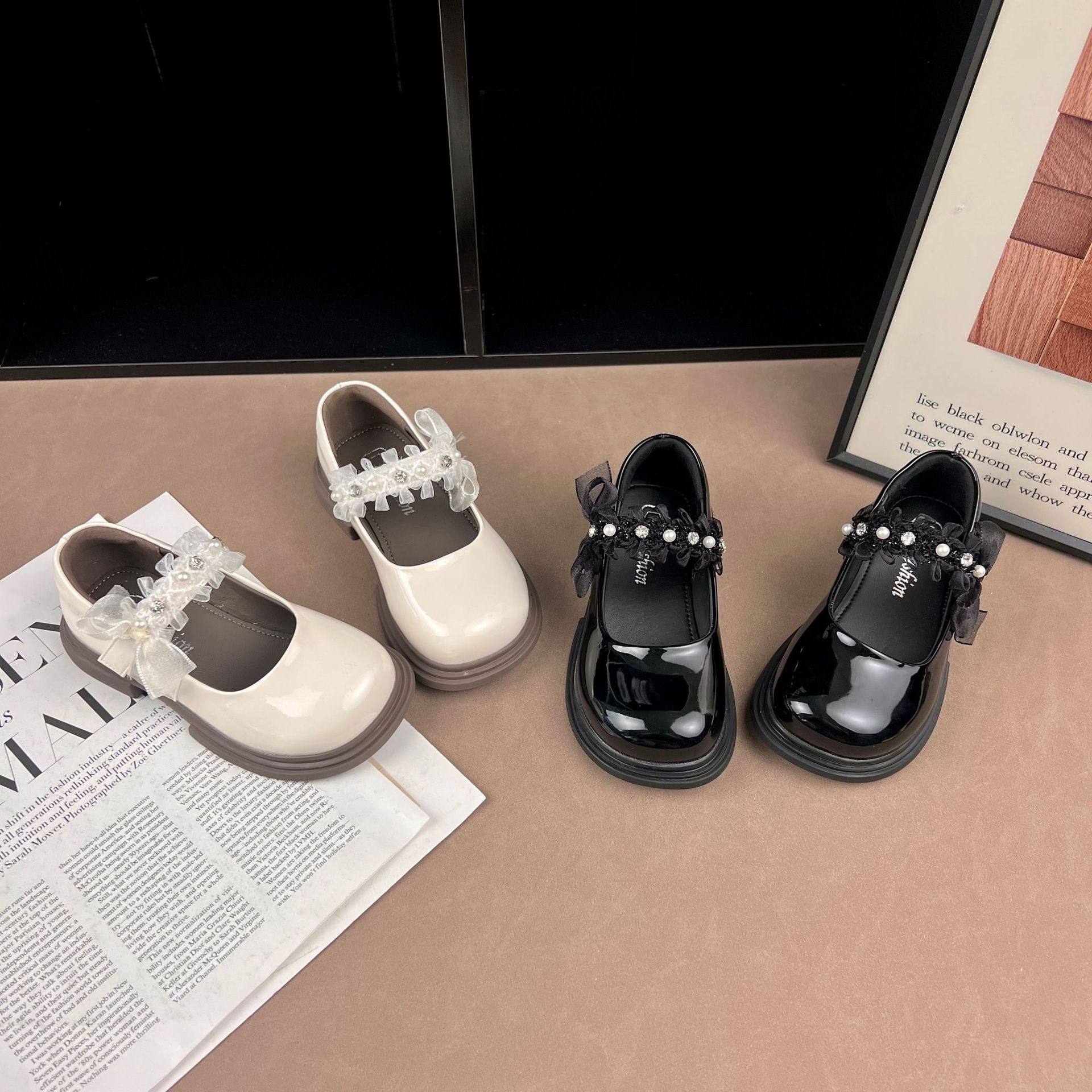 儿童皮鞋2026春秋新款女中大童蝴蝶结蕾丝花边软底小皮鞋宝宝单鞋,童鞋/婴儿鞋/亲子鞋,皮鞋,淘宝优惠券,粉丝福利购,淘宝优惠卷