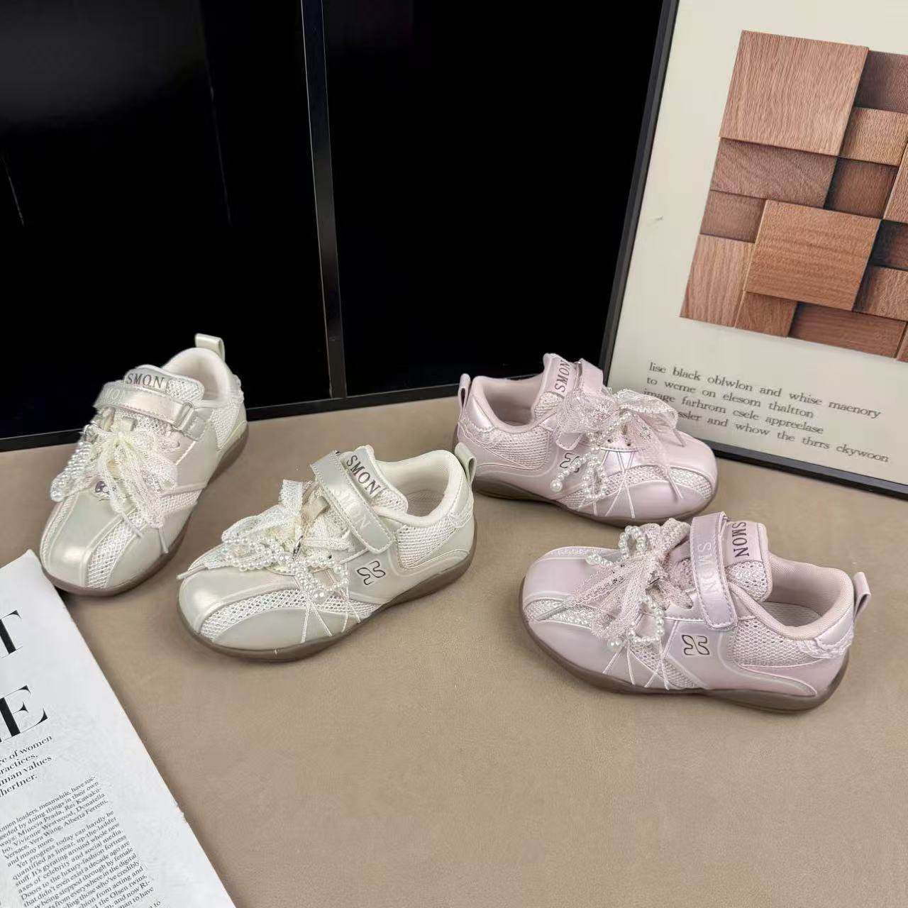 儿童德训鞋2026春新款女中大童魔术贴休闲鞋公主风蕾丝蝴蝶结软底,童鞋/婴儿鞋/亲子鞋,运动鞋,淘宝优惠券,粉丝福利购,淘宝优惠卷