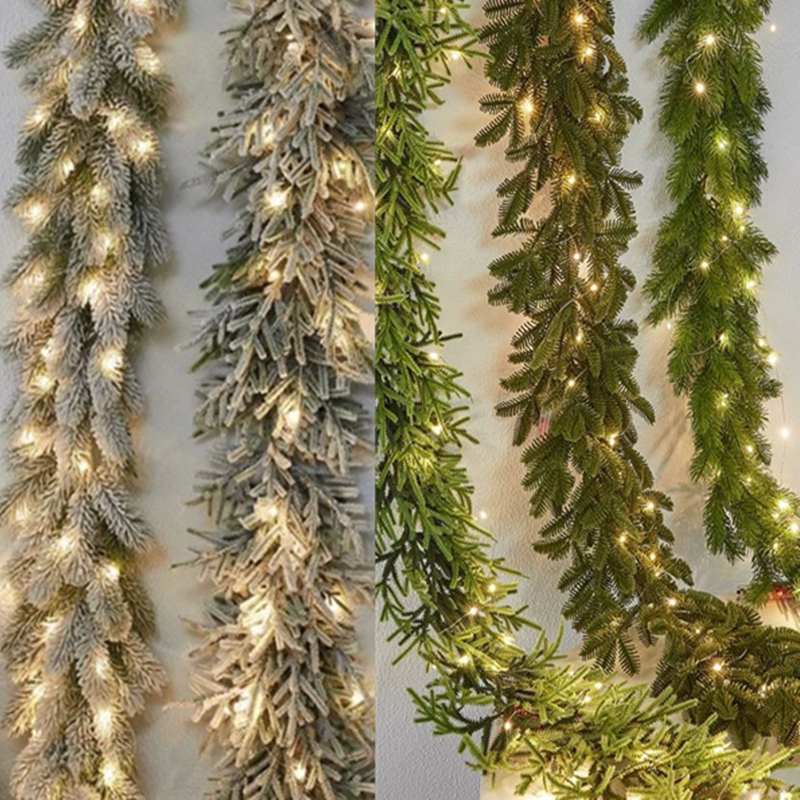 pe藤条植绒雪花圣诞藤条装饰品