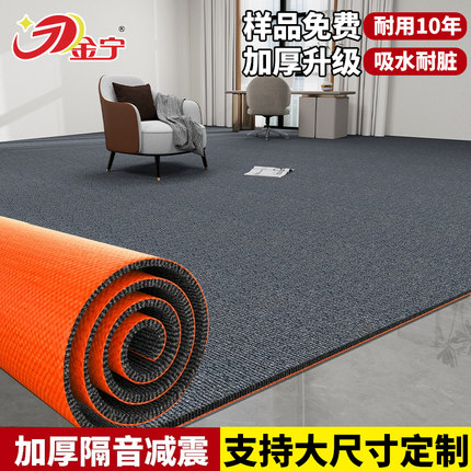 金宁办公室大面积灰色地毯防滑商用门口房间卧室满铺水泥地垫吸水