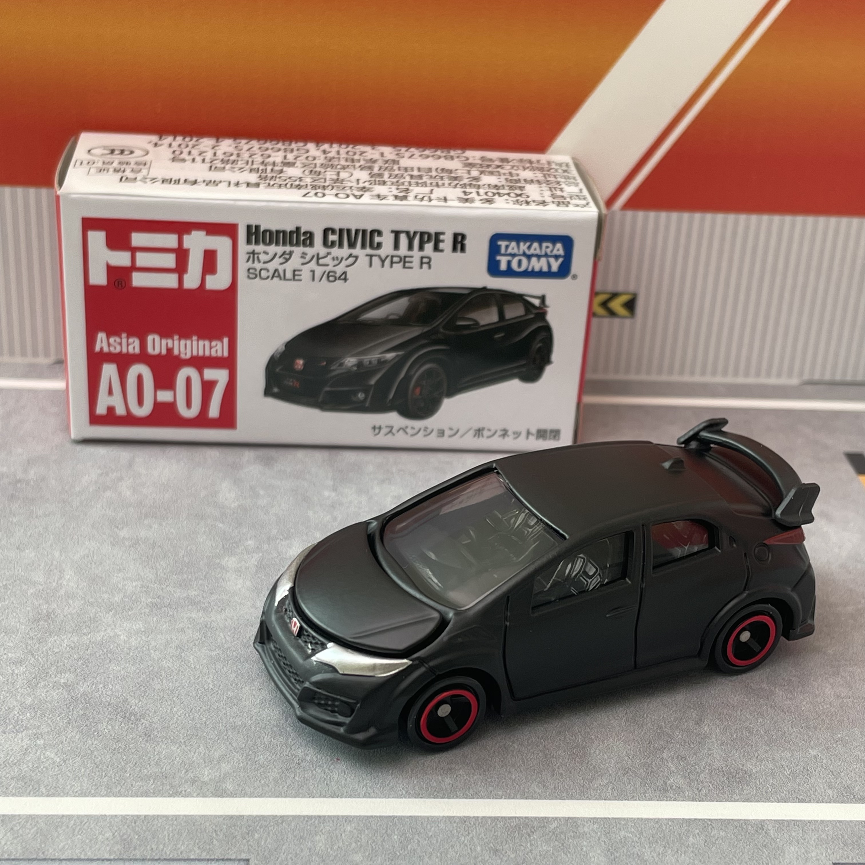 TOMY多美卡tomica合金车模型AO-07本田思域TYPE儿童玩具收藏礼物
