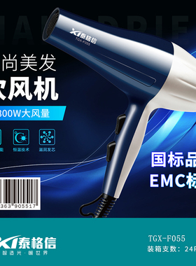 特价处理 泰格信f055时尚美发吹风机国标大风量恒温速干1800w