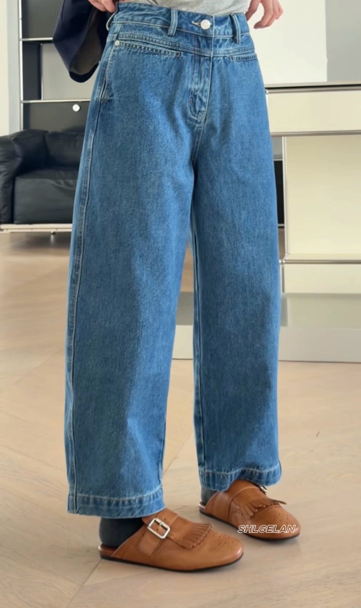 T3577牛仔裤 诗歌兰欧货女装2026春款百搭深蓝色显瘦九分牛仔裤女