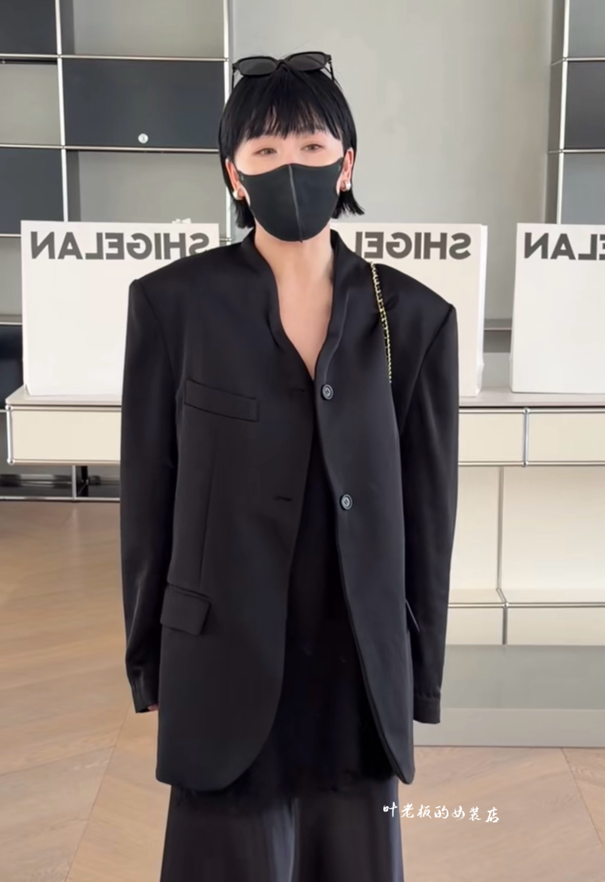 C58630无领西装 诗歌兰欧货女装2026夏款气质黑色薄款西装外套女