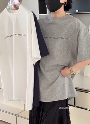 T2755宽松短袖 诗歌兰欧货女装2026春款休闲白色圆领短袖字母T恤