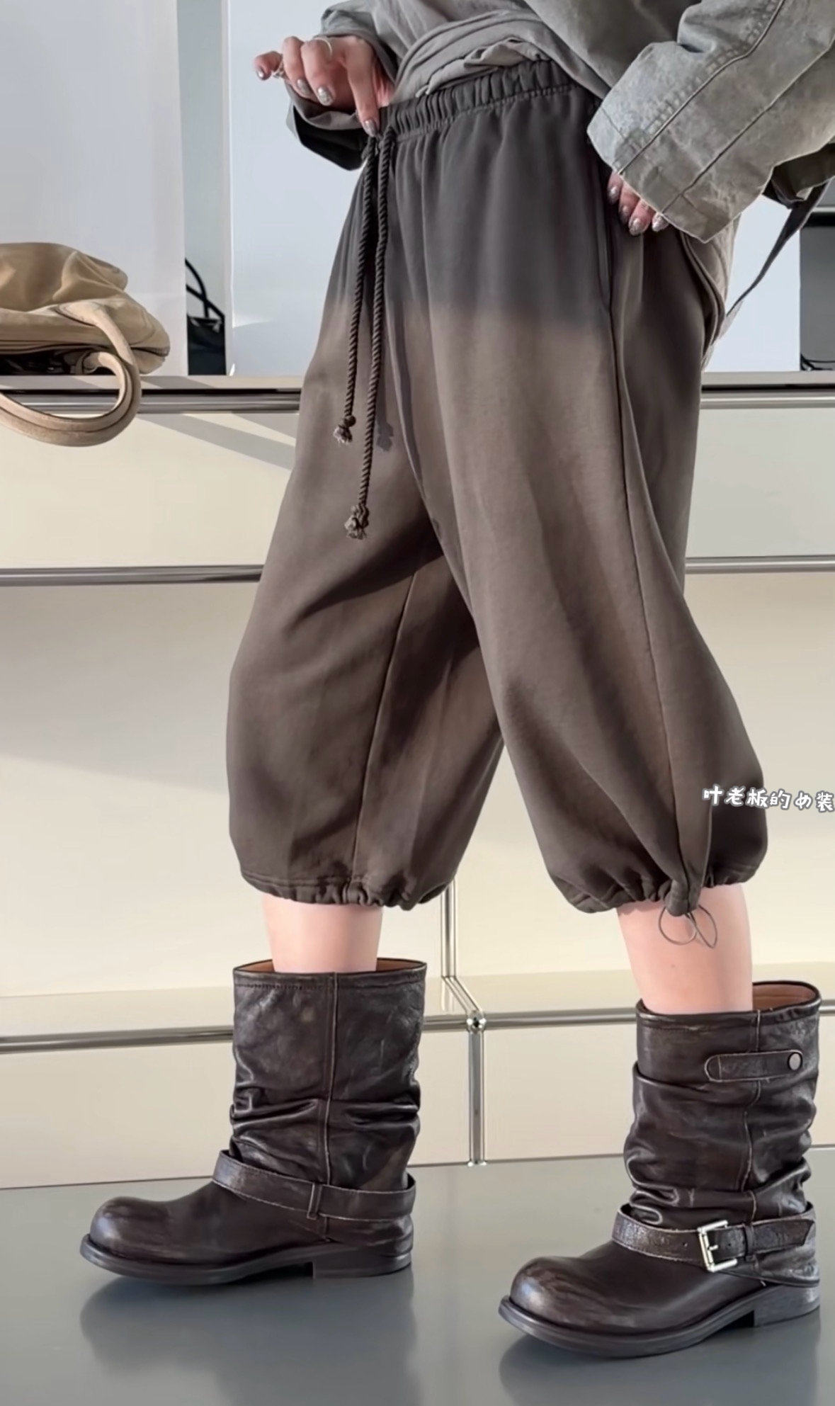 C58796抽绳运动短裤 诗歌兰厂货女装26秋款 时尚气质咖色卫裤女