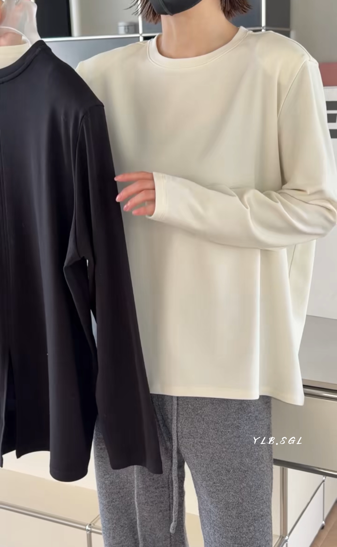 58500诗歌兰女装2015冬款 简约百搭香草色垫肩T恤磨毛开衩打底衫