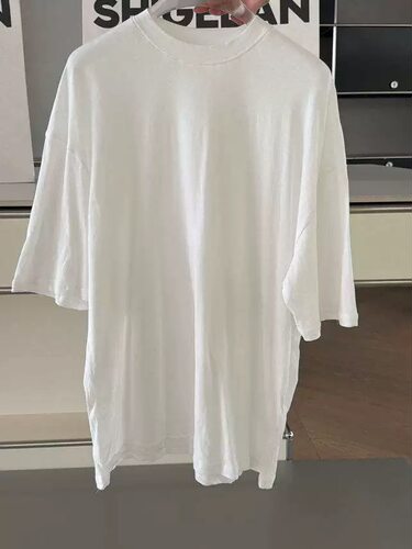 现货P6525-1光版短袖 诗歌兰女装2026夏款简约白色圆领宽松T恤女
