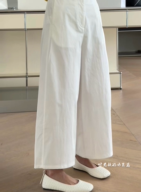 C58656高腰直筒裤诗歌兰欧货女装2026夏款气质白色九分白色休闲裤