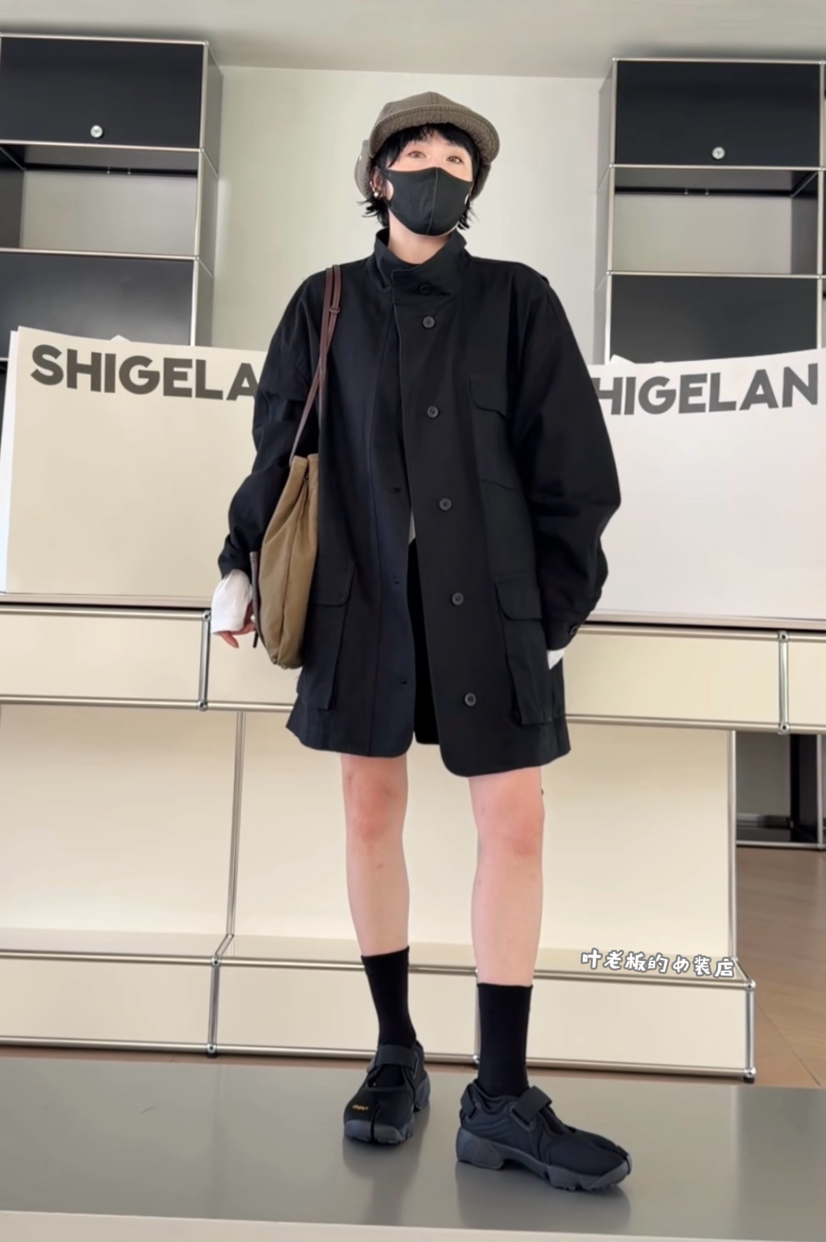 T5871口袋外套 诗歌兰欧货26秋款气质黑色中长款休闲风衣外套女
