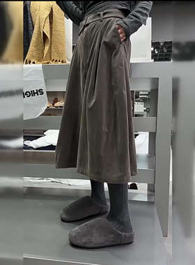 8158诗歌兰女装2025秋冬款 时尚气质高腰腰带七分裤阔腿休闲裤女