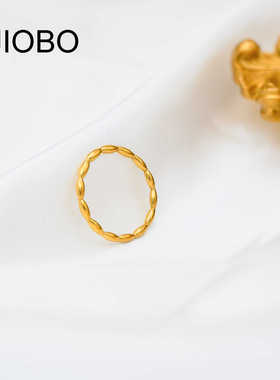 简约小众钛钢戒指米粒串珠