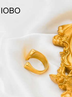 大小圆切面不规则钛钢戒指JIOBO