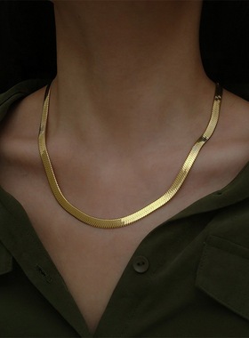 欧美ins经典复古钛钢镀金刀片链