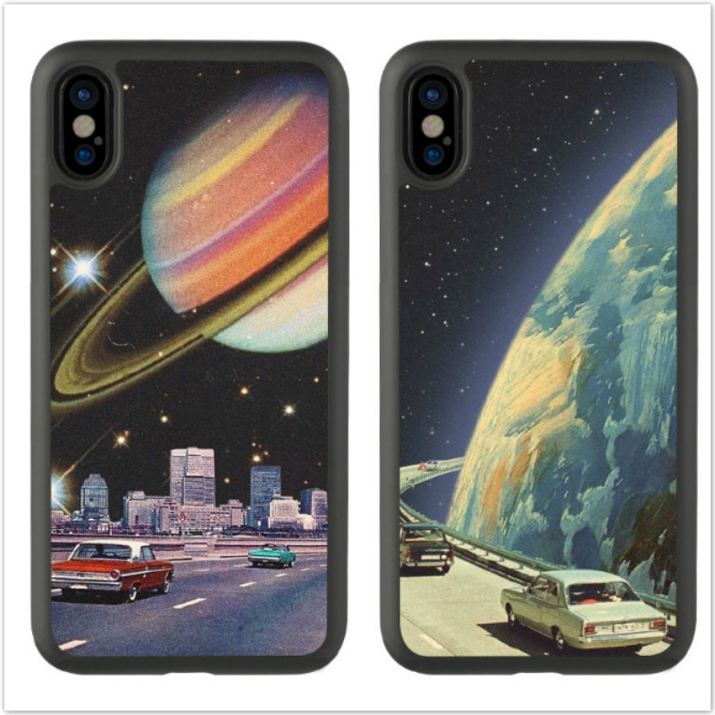 适用于卡通xr复古漫游星球8p手机保护壳iPhone15Promax适用苹果14