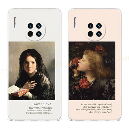 油画女生适用华为mate60手机壳40pro+50文艺20x抽象10e9涂鸦8艺术