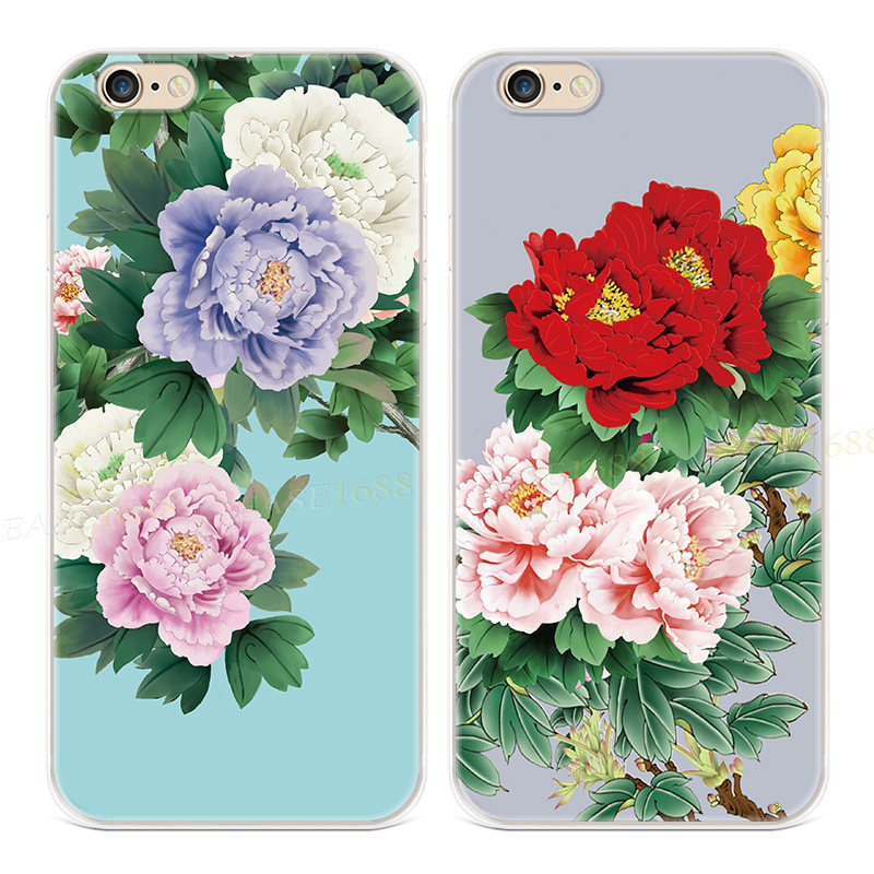 文艺牡丹花适用iphone8lus