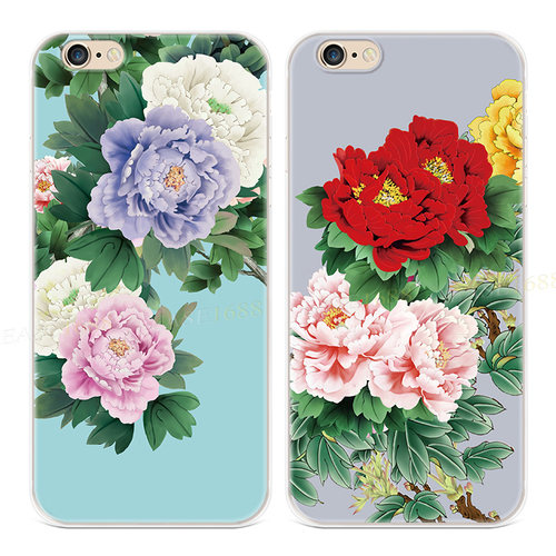 文艺牡丹花适用iphone8lus