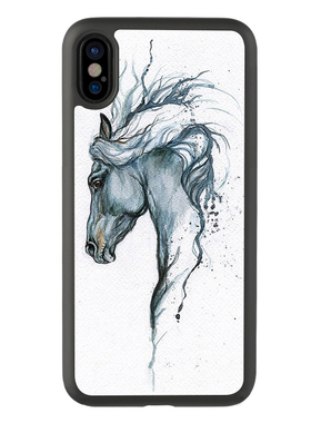 适用于简约14骏马xriPhone13手机壳xr白马保护套12Promax个性硅胶