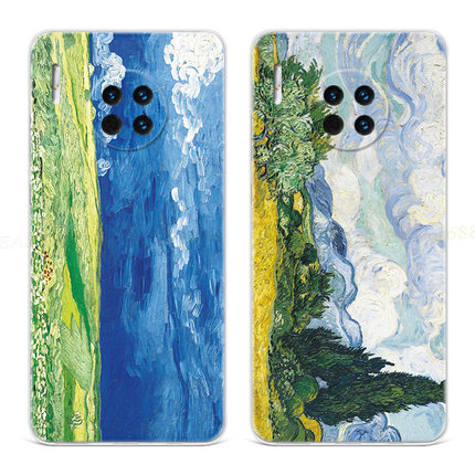 油画麦田适用华为mate60手机壳40pro+50小清新20x梵高10e9印象派8