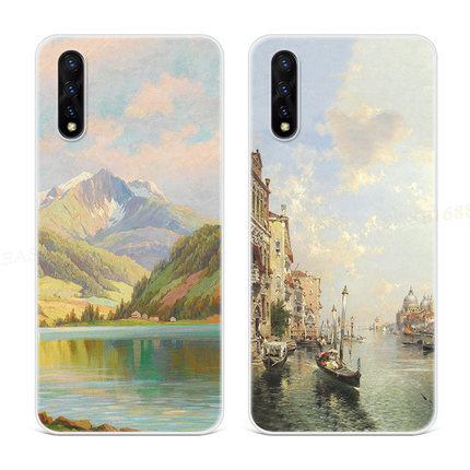 宁静的风景油画适用vivo z5手机壳z1/z3/v11i文艺x青春版唯美超薄