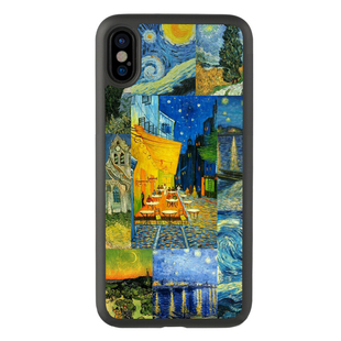 适用于艺术14梵高油画拼图iPhone151314Promax保护壳苹果xs玻璃xr