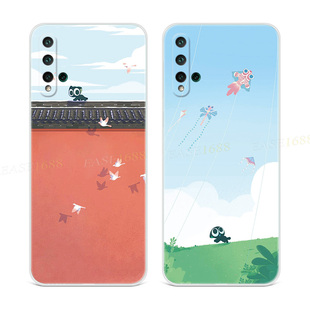 可爱小黑猫咪适用华为nova5pro手机壳6se动漫4e3i2s插画z卡通女款