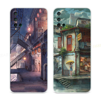 日韩动漫适用于华为nova5手机壳6se3i4e2s创意plus二次元pro插画z