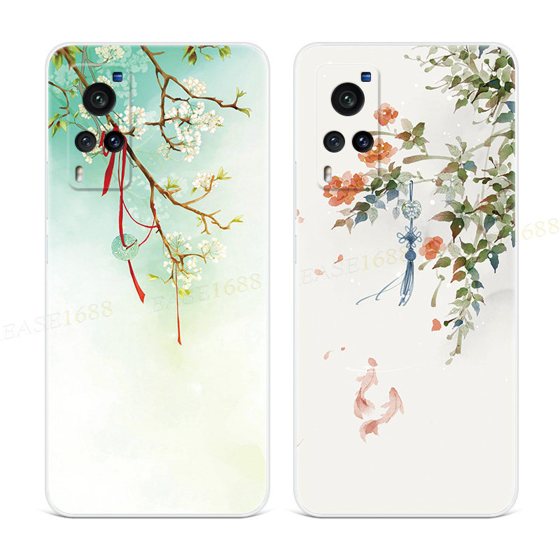 文艺花适用于vivo x60手机壳x50x27pro女款nex中国风3复古5g软胶+