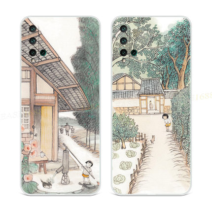 怀旧少女适用华为nova5pro手机壳6se可爱3i4e2s童趣插画风文艺款z