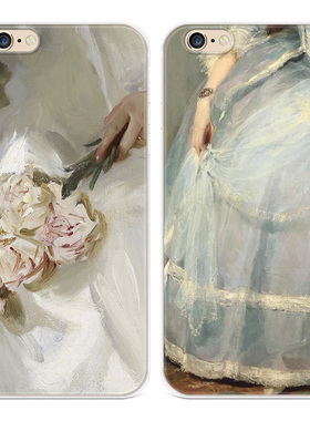 法式复古油画适用iPhone13苹果7plus手机壳14promax女款软6s8文艺5se第一1二2三3代五六七八