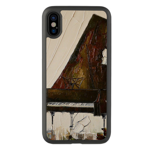 适用于文艺14钢琴厚重油画iPhone15Promax手机壳XS适用苹果7plus