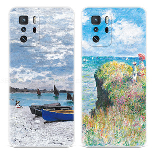 莫奈油画风适用小米红米note11手机壳12软10pro艺术生的9+8女款7T