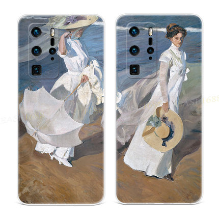 法式浪漫油画适用华为p40手机壳p60p20pro复古p10p9plus文艺+女款