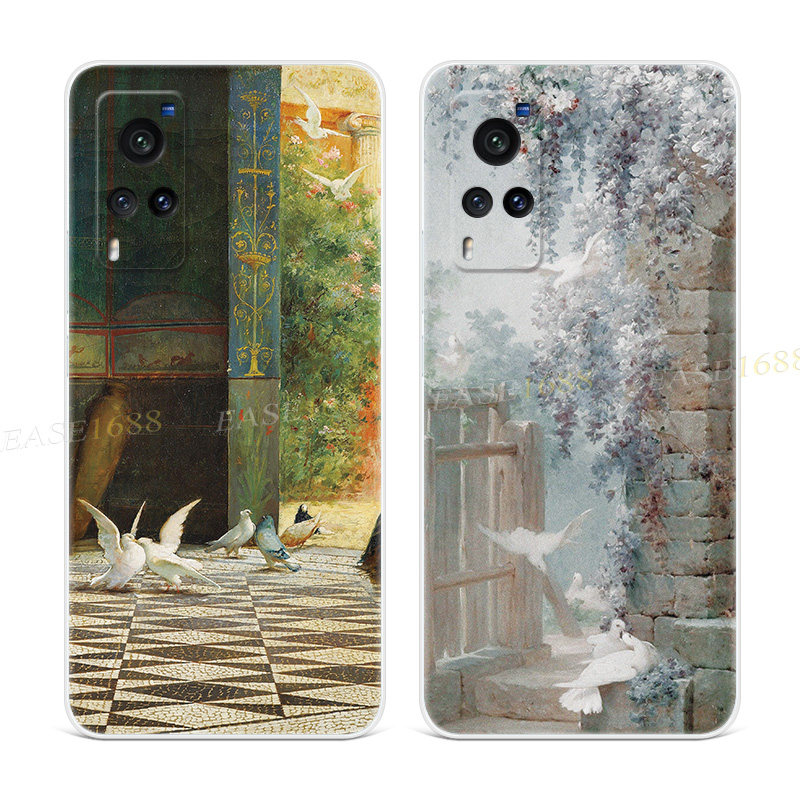 法式油画鸽子适用vivo nex手机壳x60x50x27复古3小众文艺pro+女款